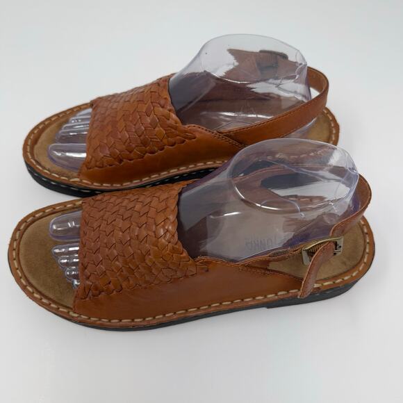 Minnetonka Sandals Women's 8 Brown Woven Leather Hippie Boho Summer EUC - Picture 6 of 11